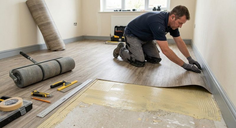 Sheet Linoleum Installation in Belmont, CA
